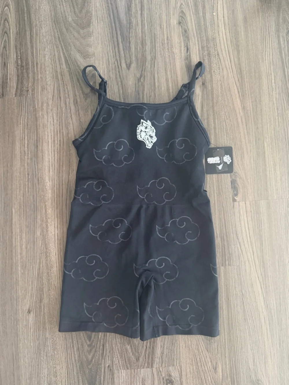 Darc Sport She Romper Naruto Collab Wolves Bodysuit Shapewear Black Clouds - Picture 7 of 7